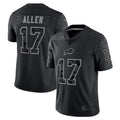 tocy B.Bills #17 Josh Allen Player Black RFLCTV Limited Stitched Jerseys