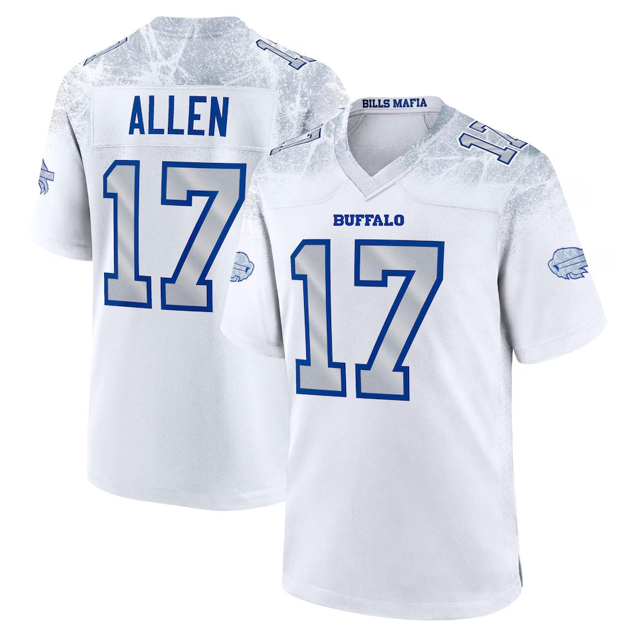 tocy B.Bills #17 Josh Allen Player White Rivalries Collection Game Stitched Jersey
