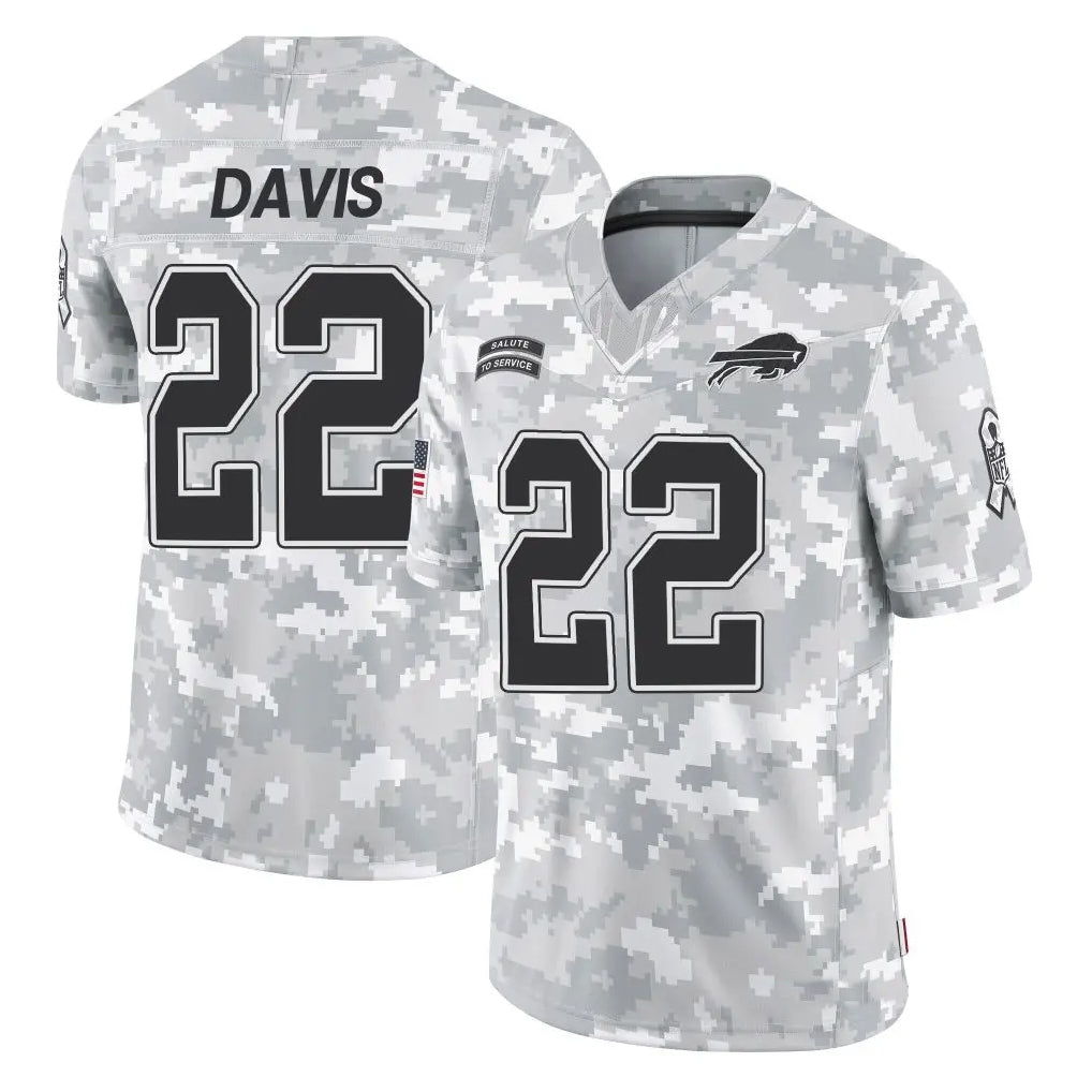 tocy B.Bills #22 Ray Davis Player Arctic Camo Salute to Service Limited Stitched Jerseys