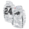 tocy B.Bills #24 Cole Bishop Player Arctic Camo Salute to Service Hoodies Limited Stitched Jerseys