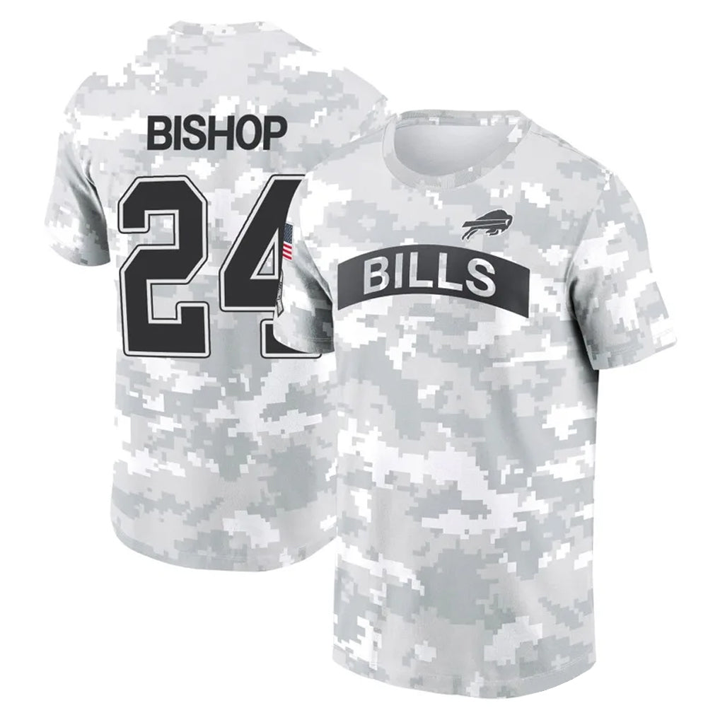 tocy B.Bills #24 Cole Bishop Player Arctic Camo Salute to Service T-Shirt Hoodies Stitched Jerseys