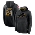 tocy B.Bills #24 Cole Bishop Player Black Salute to Service Hoodies Hame Stitched Jerseys