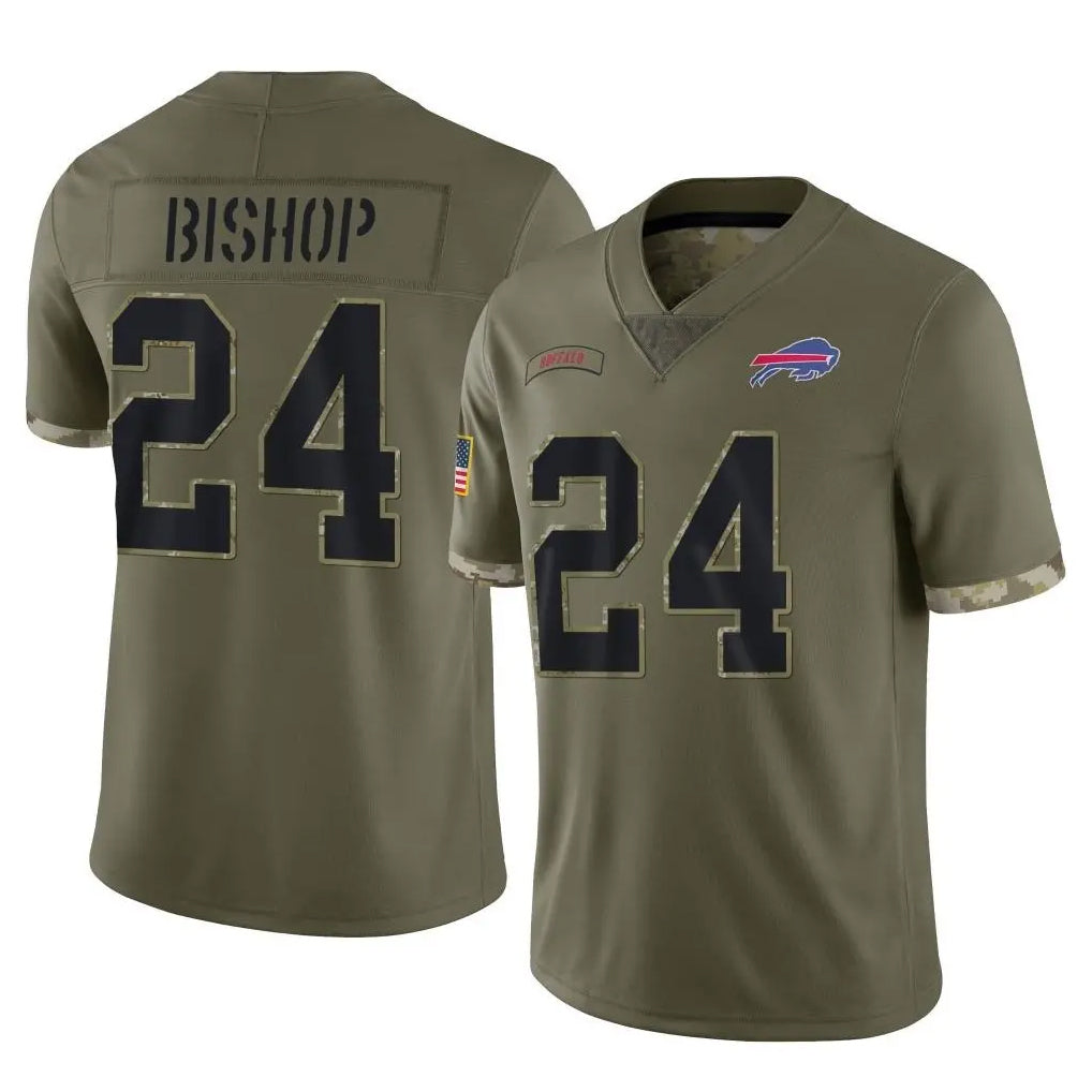 tocy B.Bills #24 Cole Bishop Player Olive Salute To Service Game Stitched Jerseys