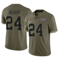 tocy B.Bills #24 Cole Bishop Player Olive Salute To Service Game Stitched Jerseys