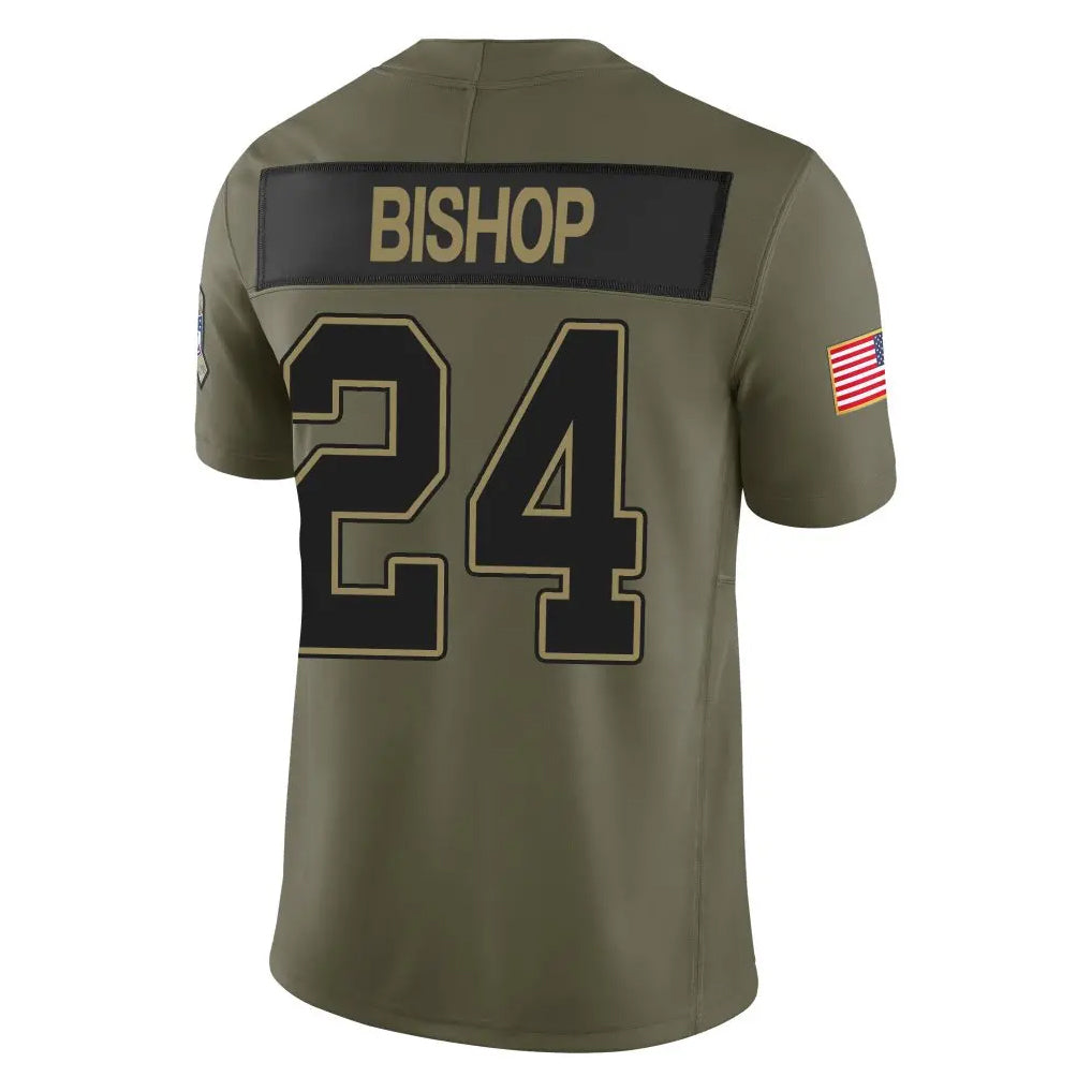 tocy B.Bills #24 Cole Bishop Player Olive Salute To Service Limited Home Game Stitched Jerseys