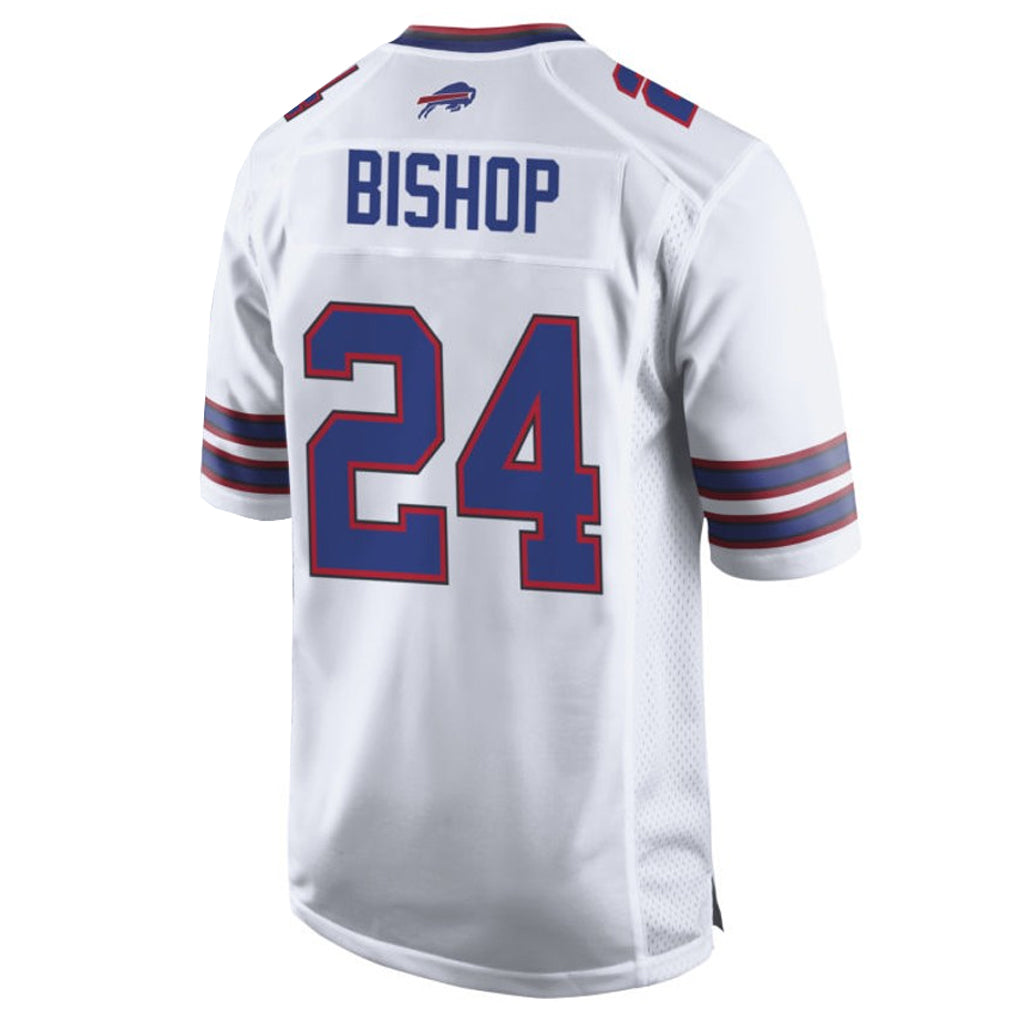 tocy B.Bills #24 Cole Bishop Player White Home Game Stitched Jerseys