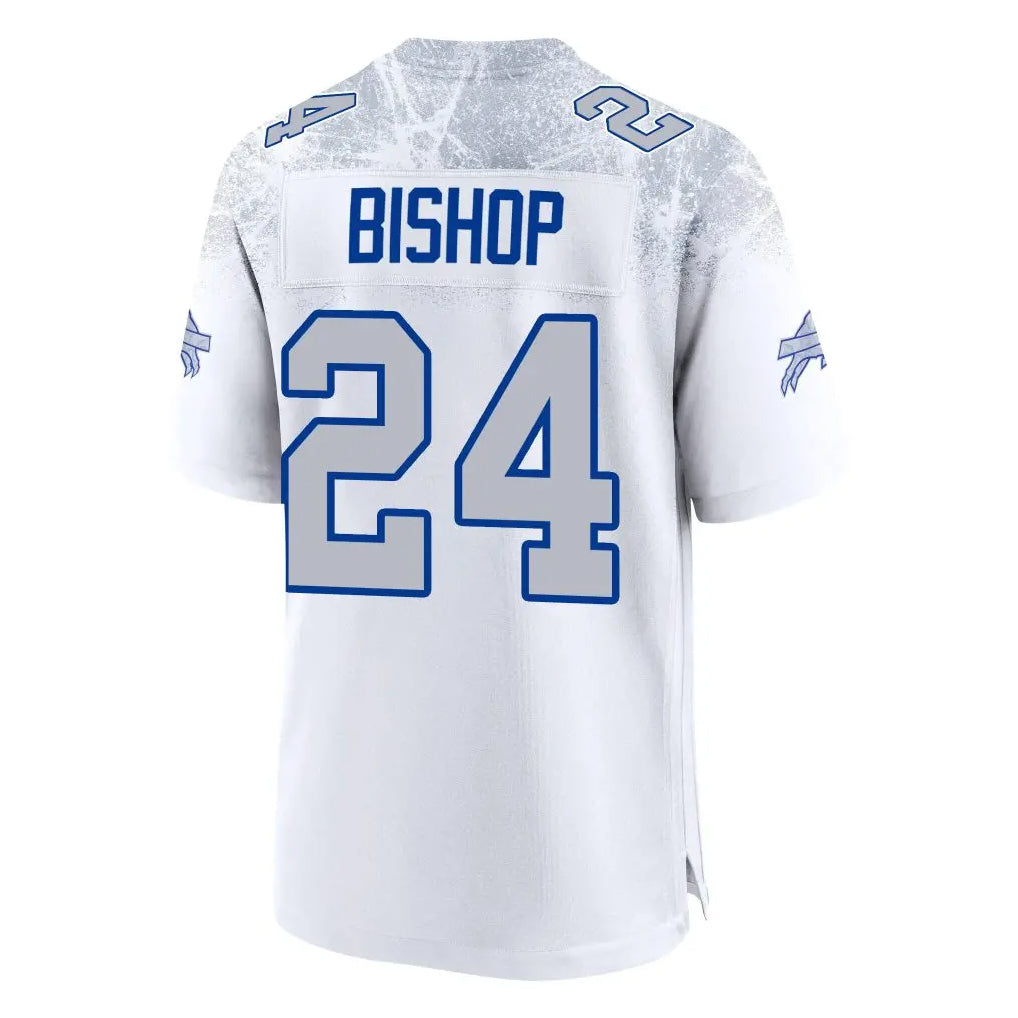 tocy B.Bills #24 Cole Bishop Player White Rivalries Collection Game Stitched Jerseys