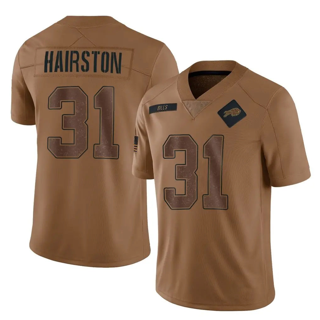 tocy B.Bills #31 Maxwell Hairston Player Brown Salute To Service Limited Stitched Jerseys