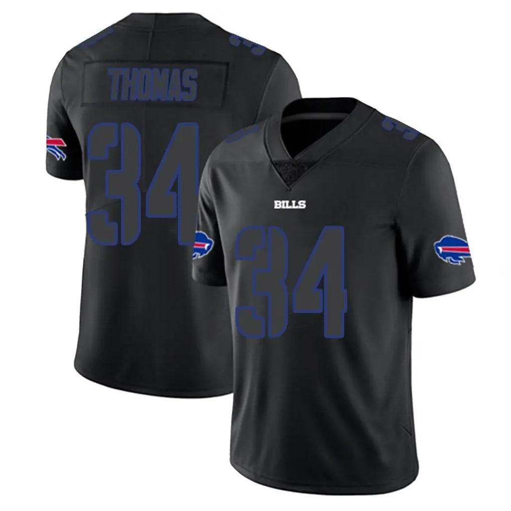 tocy B.Bills #34 Thurman Thomas Player Black Impact Limited Home Game Stitched Jerseys