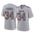 tocy B.Bills #34 Thurman Thomas Player Gray Fashion Home Game Stitched Jerseys