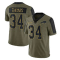 tocy B.Bills #34 Thurman Thomas Player Olive Salute To Service Limited Stitched Jerseys