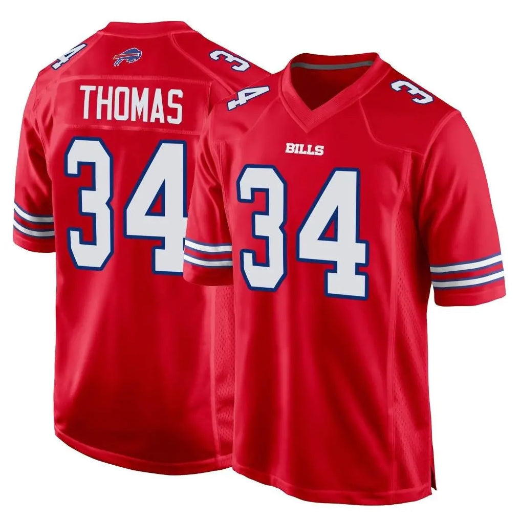 tocy B.Bills #34 Thurman Thomas Player Red Home Game Stitched Jerseys