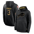 tocy B.Bills #3 Damar Hamlin Player Black Salute to Service Hoodies Stitched Jersey
