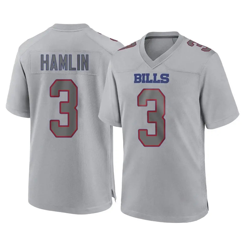 tocy B.Bills #3 Damar Hamlin Player Gray Home Game Stitched Jerseys