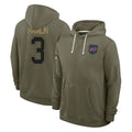 tocy B.Bills #3 Damar Hamlin Player Olive Salute To Service Hoodies Game Stitched Jerseys