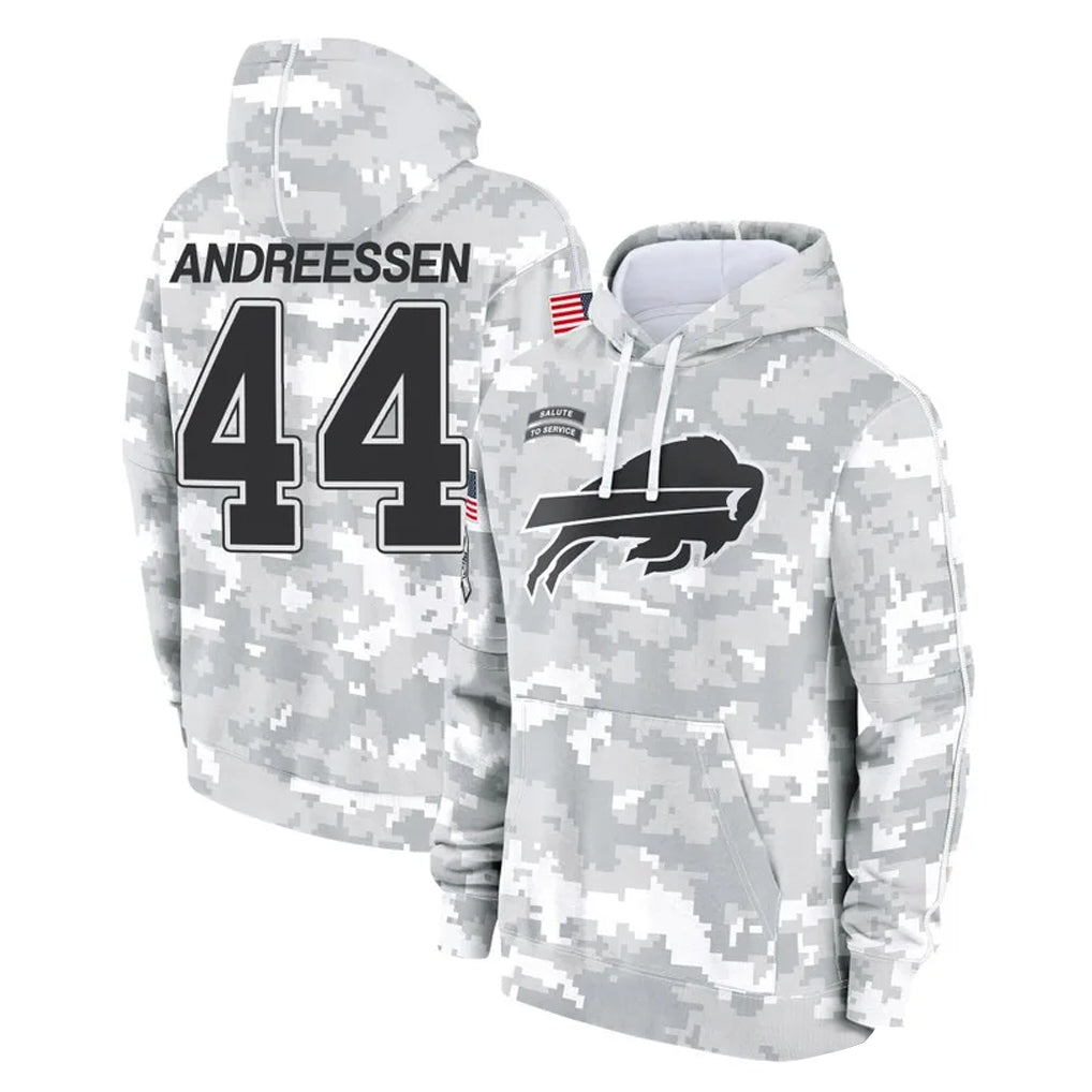 tocy B.Bills #44 Joe Andreessen Player Arctic Camo Salute to Service Hoodies Limited Stitched Jerseys