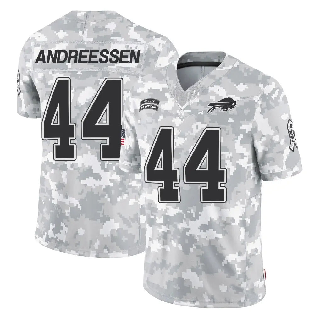 tocy B.Bills #44 Joe Andreessen Player Arctic Camo Salute to Service Limited Stitched Jerseys