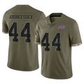 tocy B.Bills #44 Joe Andreessen Player Olive Salute To Service Game Stitched Jerseys