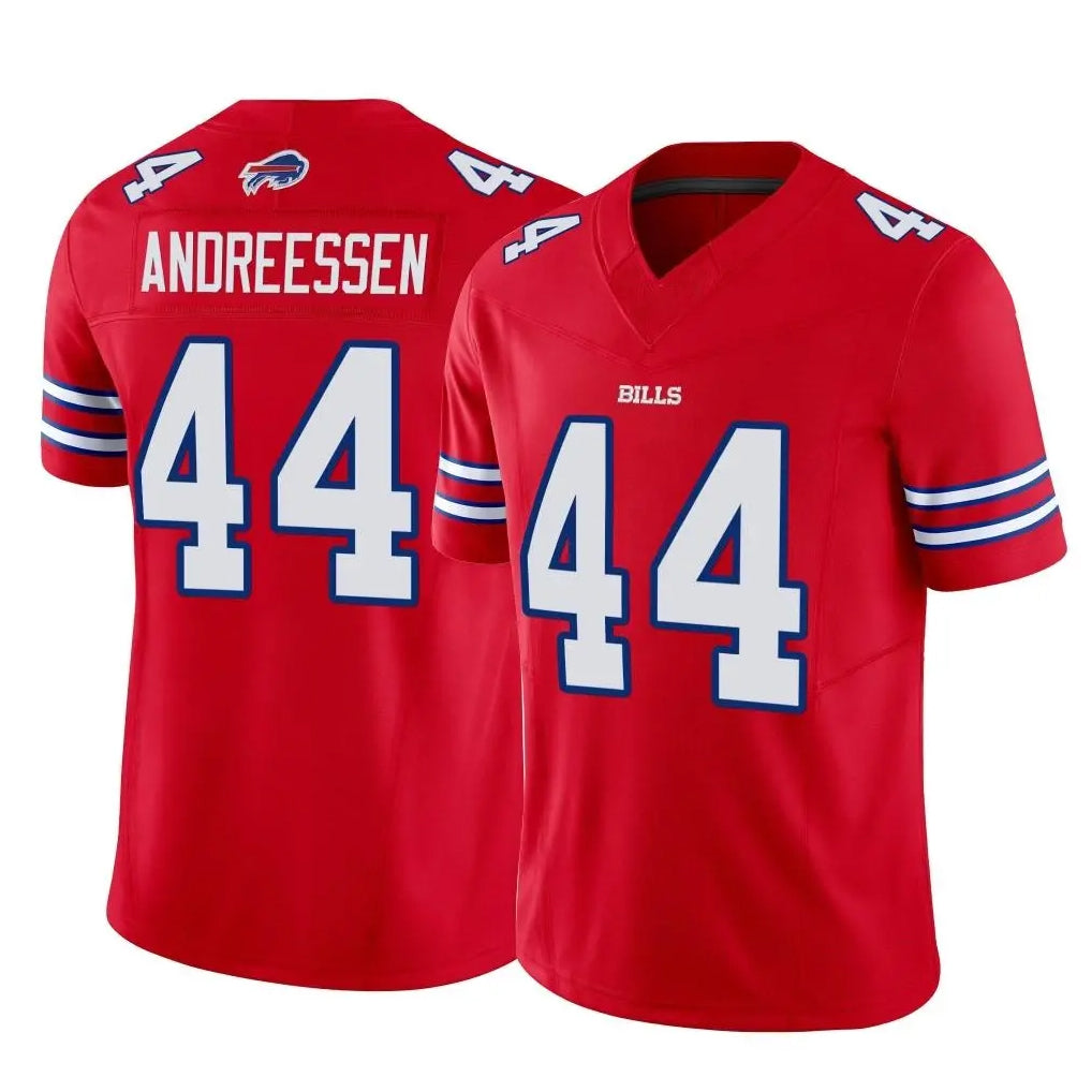 tocy B.Bills #44 Joe Andreessen Player Red Vapor F.U.S.E. Limited Home Game Stitched Jerseys
