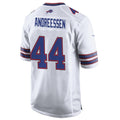 tocy B.Bills #44 Joe Andreessen Player White Home Game Stitched Jerseys