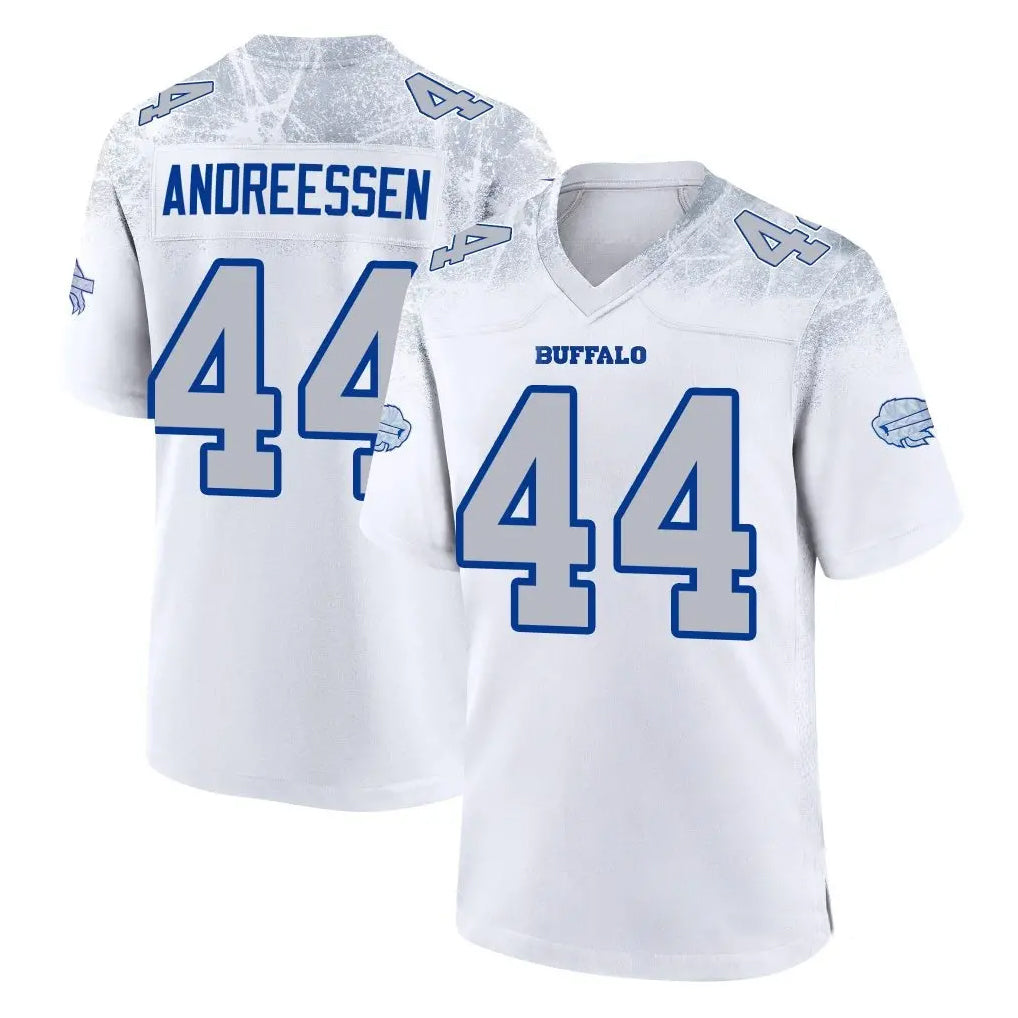 tocy B.Bills #44 Joe Andreessen Player White Rivalries Collection Stitched Jerseys