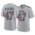 tocy B.Bills #47 Christian Benford Player Gray Fashion Home Game Stitched Jerseys