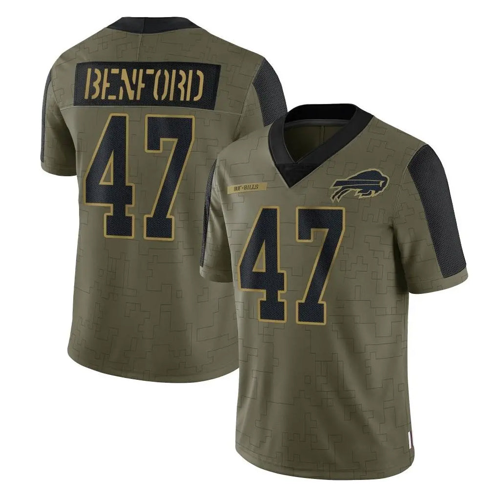 tocy B.Bills #47 Christian Benford Player Olive Salute To Service Limited Stitched Jerseys