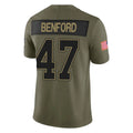 tocy B.Bills #47 Christian Benford Player Olive Salute to Service Vapor F.U.S.E. Limited Stitched Jerseys