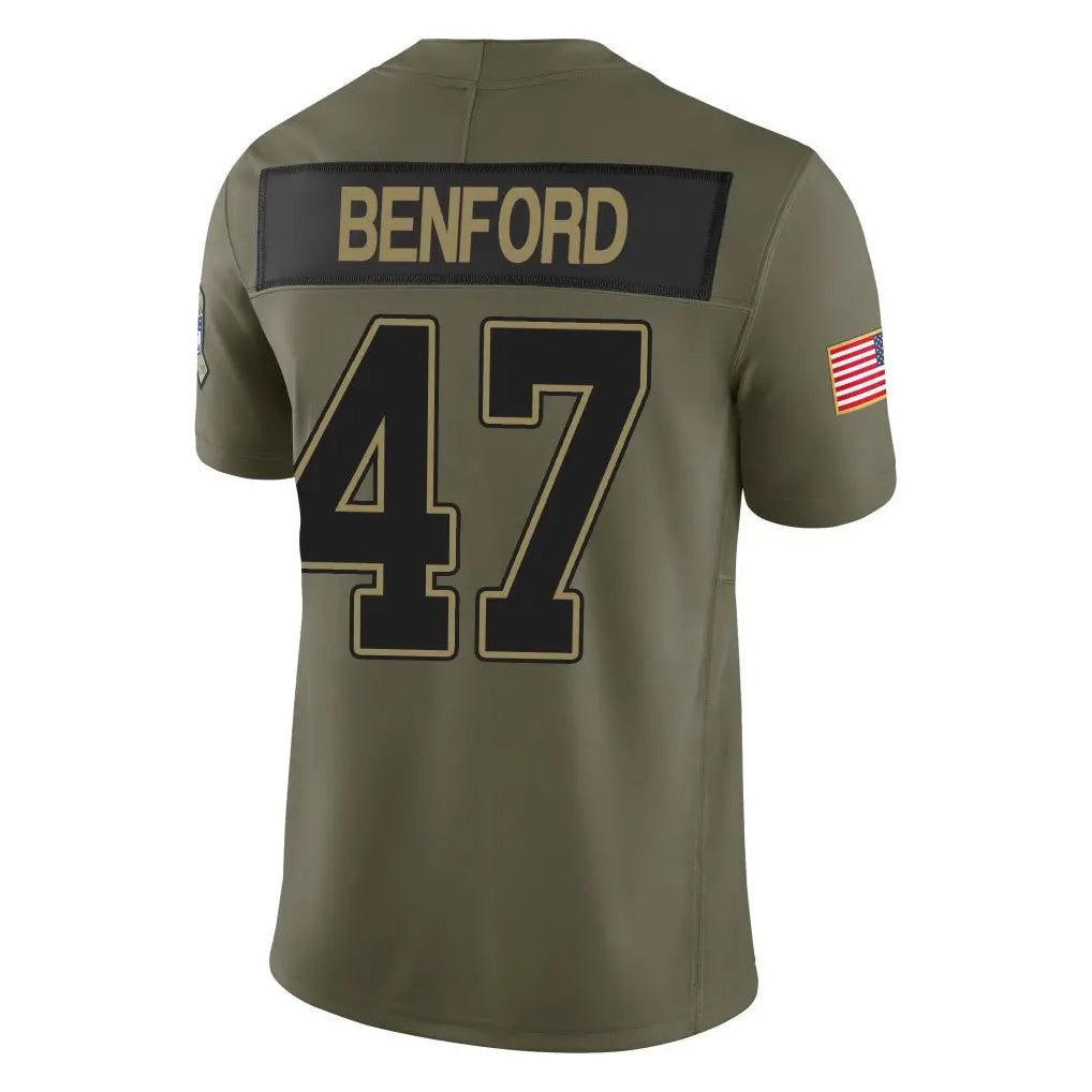 tocy B.Bills #47 Christian Benford Player Olive Salute to Service Vapor F.U.S.E. Limited Stitched Jerseys