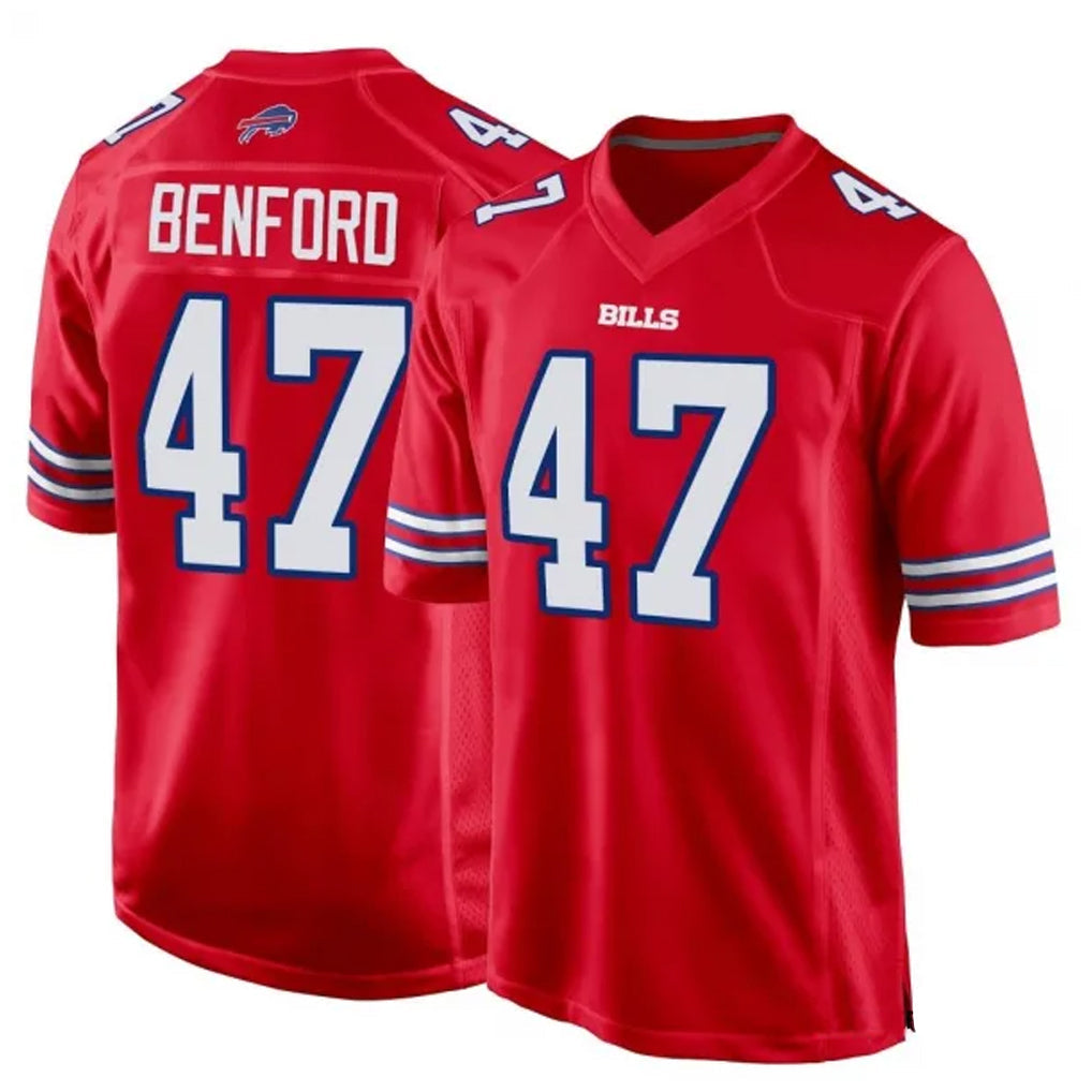 tocy B.Bills #47 Christian Benford Player Red Home Game Stitched Jerseys