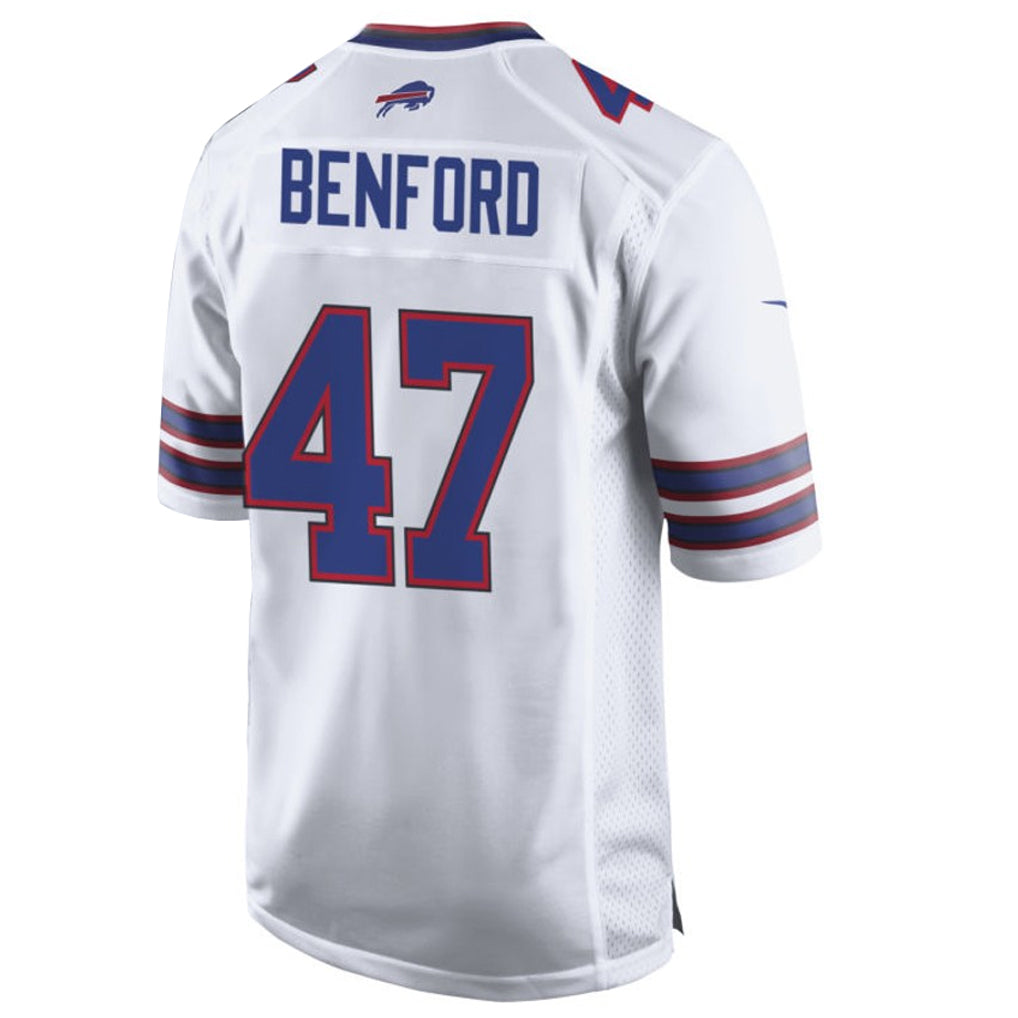 tocy B.Bills #47 Christian Benford Player White Home Game Stitched Jerseys