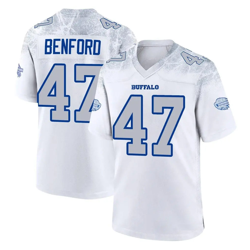 tocy B.Bills #47 Christian Benford Player White Rivalries Collection Limited Stitched Jerseys