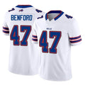 tocy B.Bills #47 Christian Benford Player White Vapor F.U.S.E. Limited Home Game Stitched Jerseys