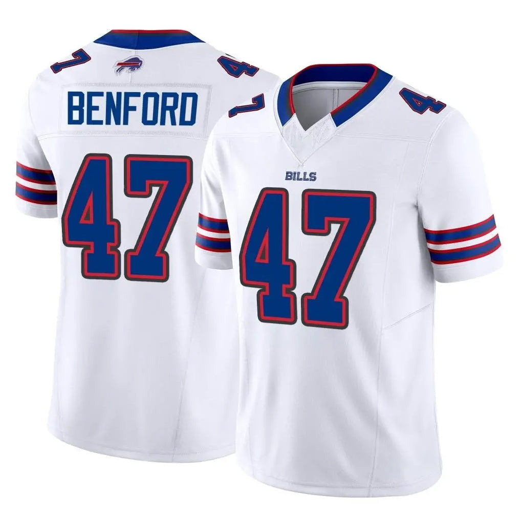 tocy B.Bills #47 Christian Benford Player White Vapor F.U.S.E. Limited Home Game Stitched Jerseys