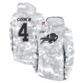 tocy B.Bills #4 James Cook III Player Arctic Camo Salute to Service Hoodies Game Stitched Jerseys