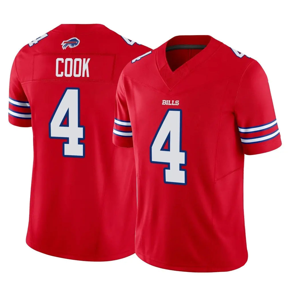 tocy B.Bills #4 James Cook III Player Red Vapor F.U.S.E. Jersey Limited Home Game Stitched Jerseys