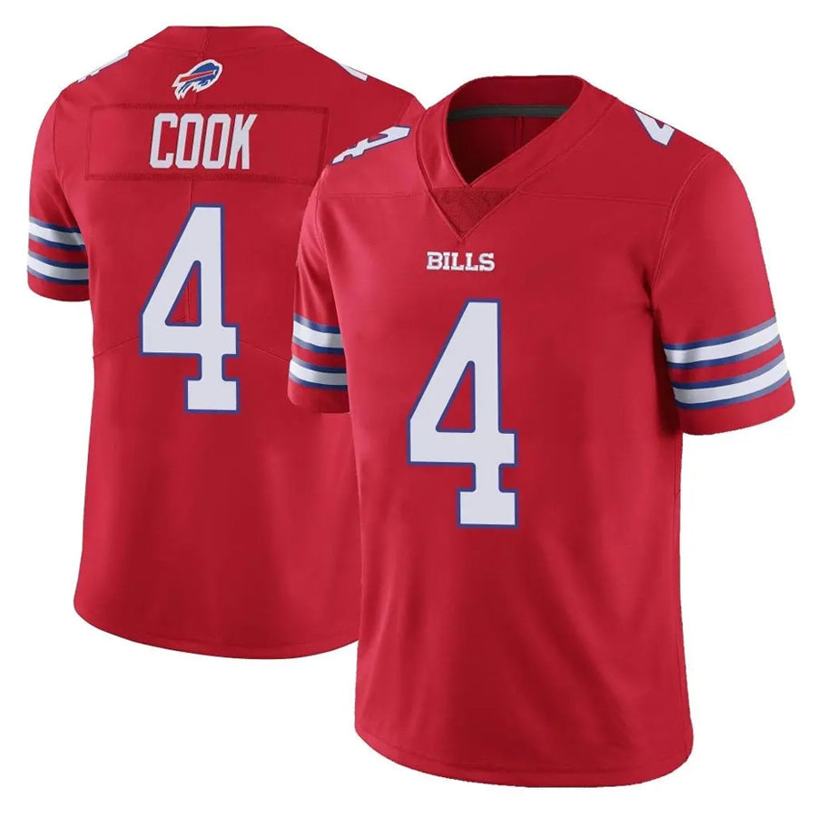 tocy B.Bills #4 James Cook III Player Red  Vapor Untouchable Limited Stitched Jerseys