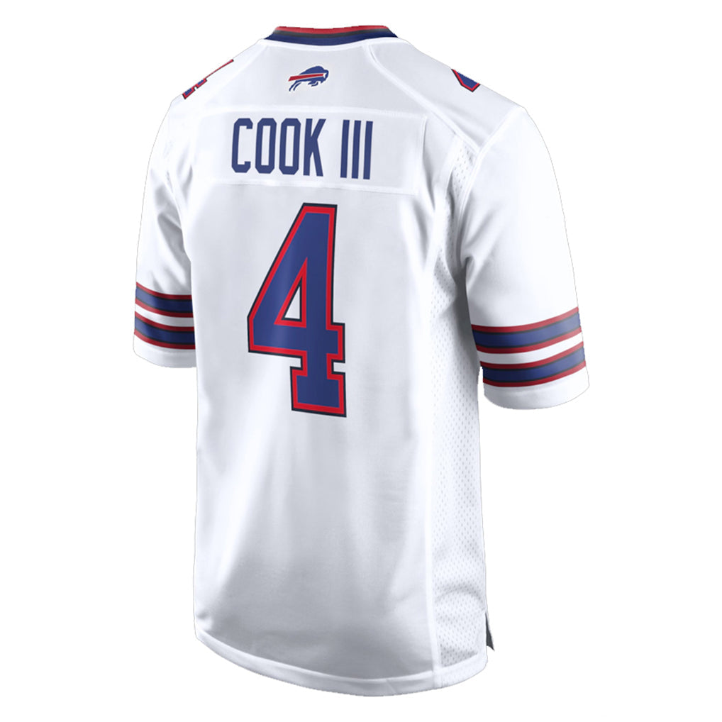 tocy B.Bills #4 James Cook III Player White Home Game Stitched Jerseys