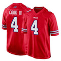 tocy B.Bills #4 James Cook III Player Red Home Game Stitched Jerseys