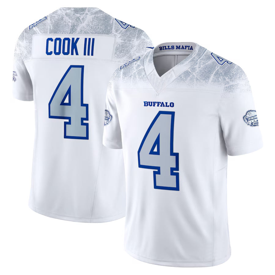 tocy B.Bills #4 James Cook III Player White Rivalries Collection Vapor Limited Stitched Jerseys