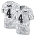 tocy B.Bills #4 James Cook Player Arctic Camo Salute to Service Limited Stitched Jerseys