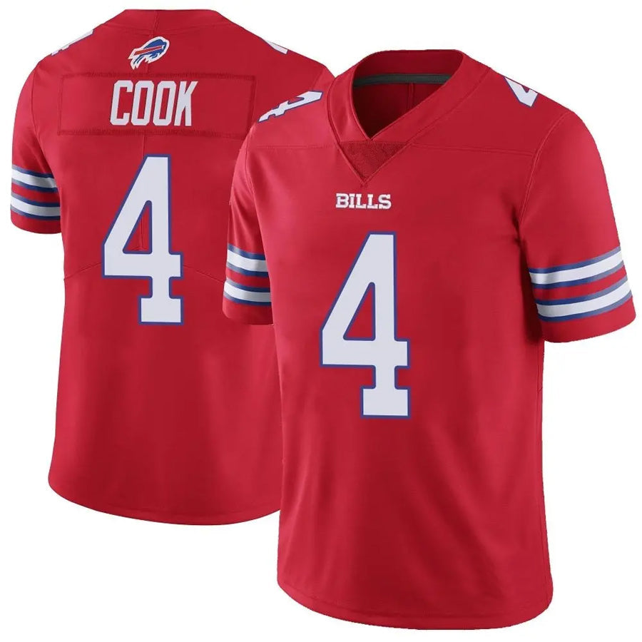 tocy B.Bills #4 James Cook Player Red Vapor F.U.S.E. Limited Stitched Jerseys