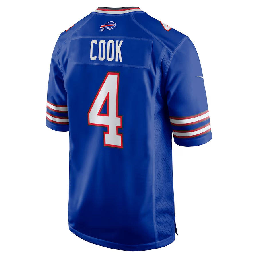 tocy B.Bills #4 James Cook Player Royal Home Game Stitched Jerseys