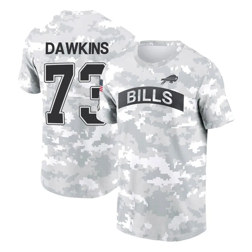 tocy B.Bills #73 Dion Dawkins Player Arctic Camo Salute to Service T-Shirt Hoodies Stitched Jerseys