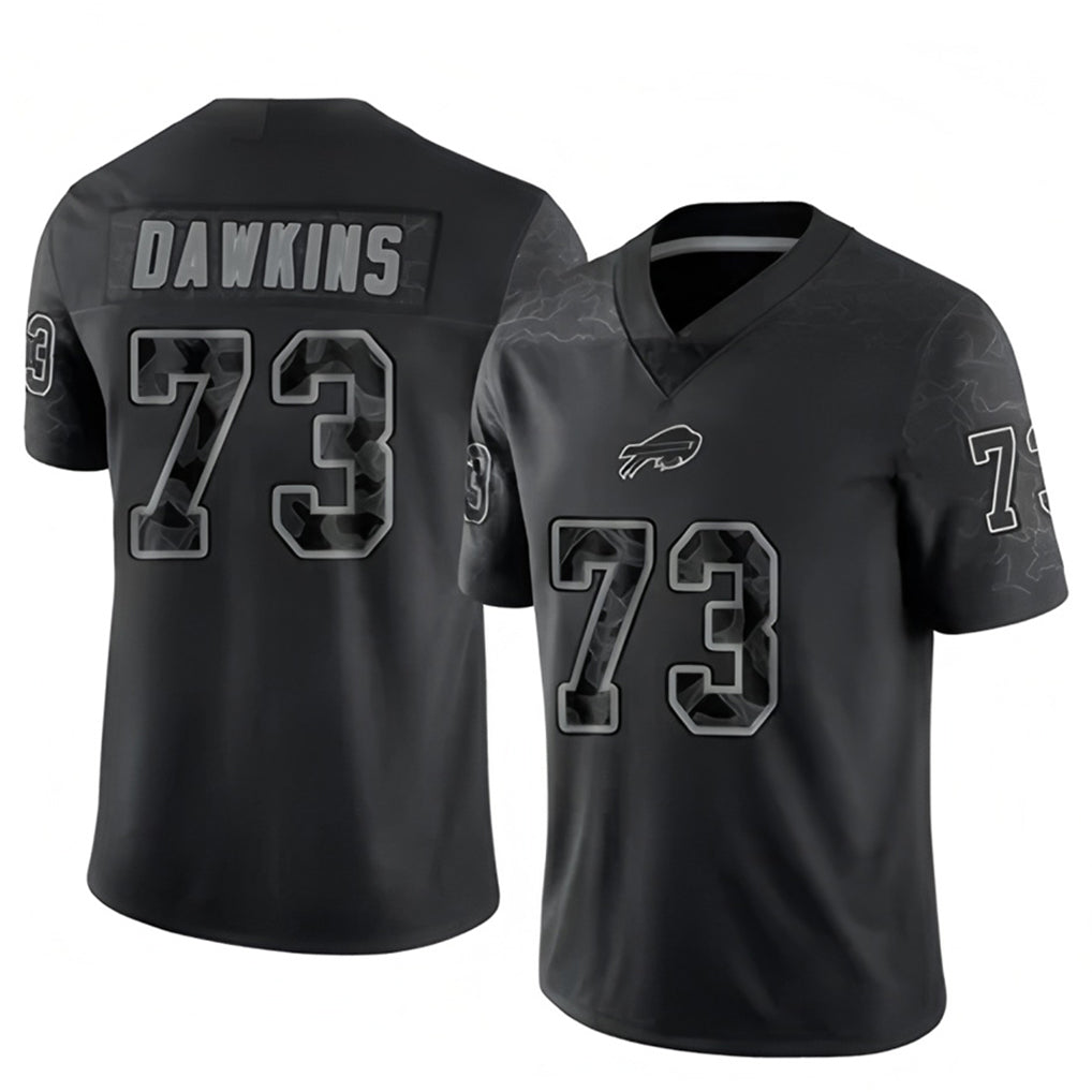 tocy B.Bills #73 Dion Dawkins Player Black RFLCTV Limited Stitched Jerseys
