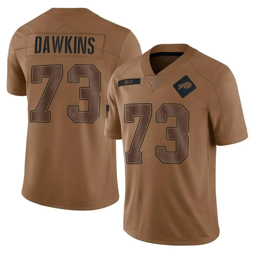 tocy B.Bills #73 Dion Dawkins Player Brown Salute To Service Limited Stitched Jerseys