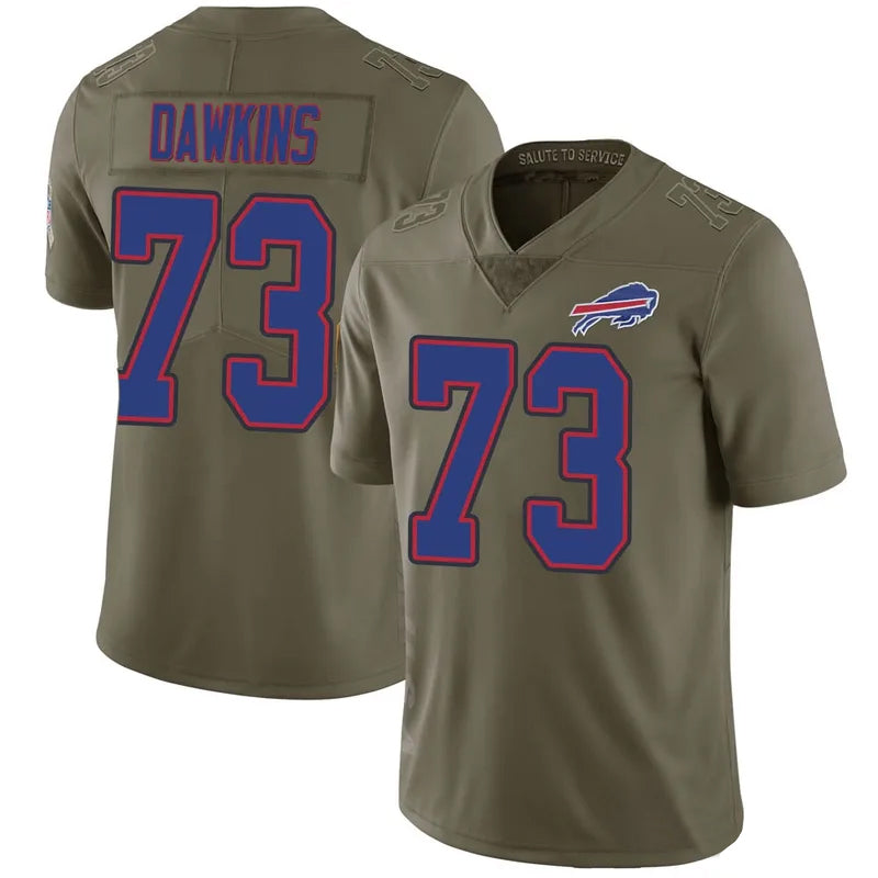 tocy B.Bills #73 Dion Dawkins Player Olive Salute To Service Limited  Stitched Jerseys