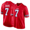tocy B.Bills #7 Ray Davis Player Red Home Game Stitched Jerseys