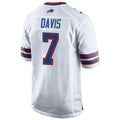tocy B.Bills #7 Ray Davis Player White Home Game Stitched Jerseys