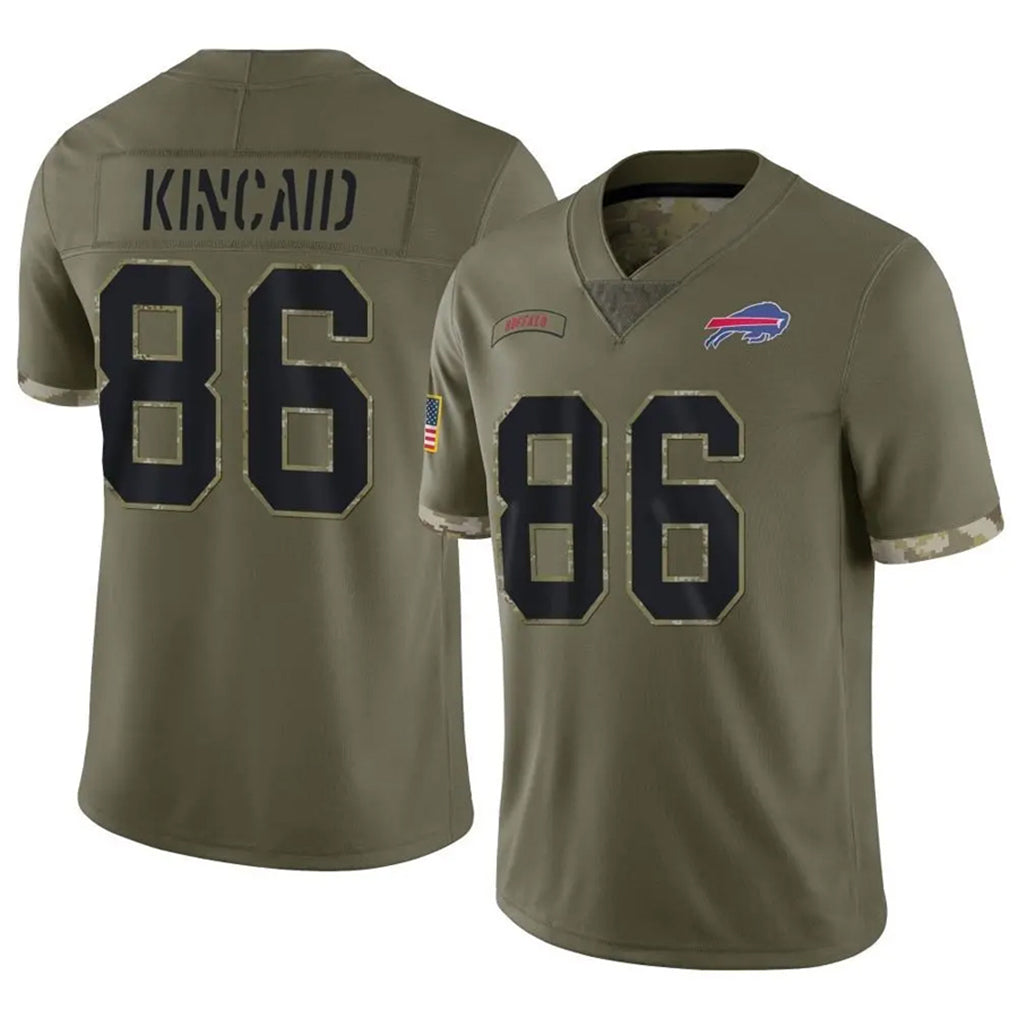 tocy B.Bills #86 Dalton Kincaid Player Olive Salute To Service Game Stitched Jerseys